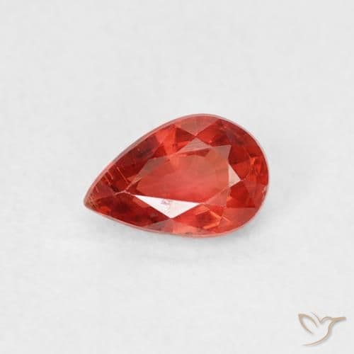 0.55ct Natural Medium Red Sapphire, Pear Shape, 6x4 mm