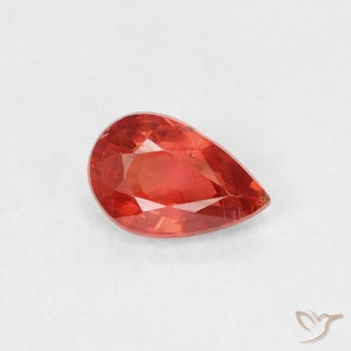 0.55ct Natural Medium Red Sapphire, Pear Shape, 6x4 mm