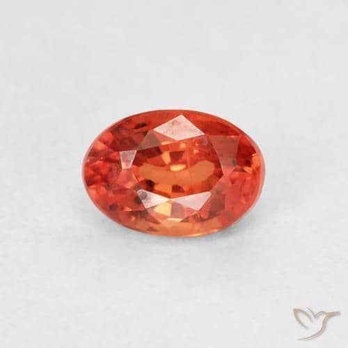 0.78ct Natural Warm Orange Sapphire, Oval Cut, 5.9x4.2 mm
