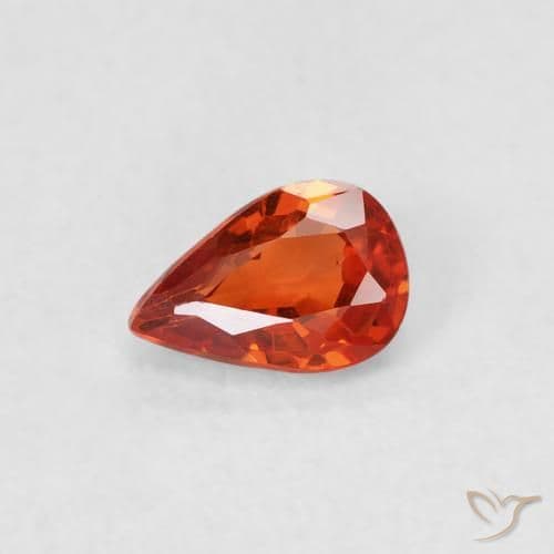 0.52ct Natural Fire Orange Sapphire, Pear Shape, 5.8x3.9 mm