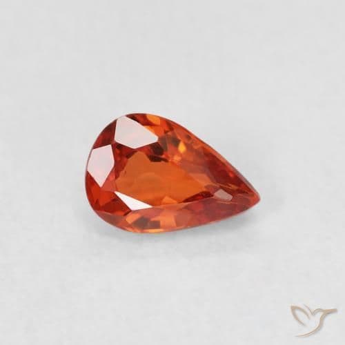 0.52ct Natural Fire Orange Sapphire, Pear Shape, 5.8x3.9 mm