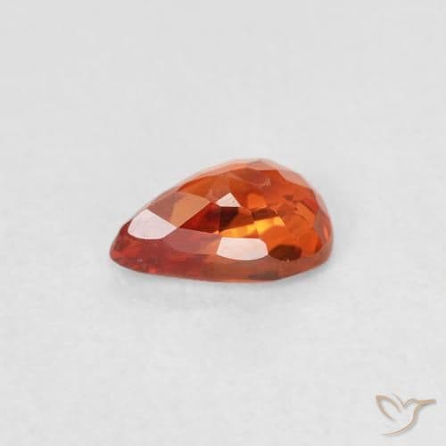 0.52ct Natural Fire Orange Sapphire, Pear Shape, 5.8x3.9 mm