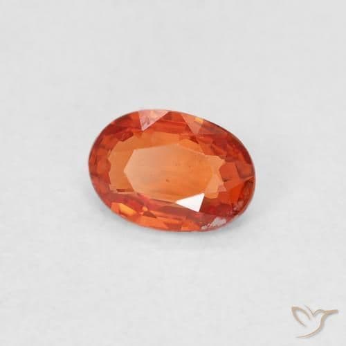 0.44ct Natural Reddish Orange Sapphire, Oval Cut, 5.5x3.9 mm