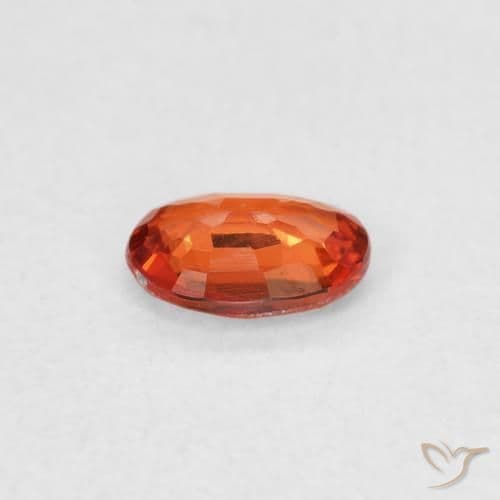 0.44ct Natural Reddish Orange Sapphire, Oval Cut, 5.5x3.9 mm