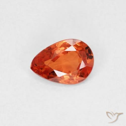 0.44ct Reddish Orange Sapphire, Pear Shape, 5.7x4.1 mm