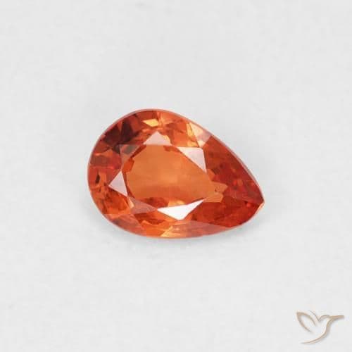 0.44ct Reddish Orange Sapphire, Pear Shape, 5.7x4.1 mm