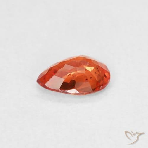 0.44ct Reddish Orange Sapphire, Pear Shape, 5.7x4.1 mm