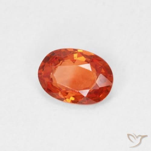 0.50ct Natural Warm Orange Sapphire, Oval Cut, 5.7x4.1 mm