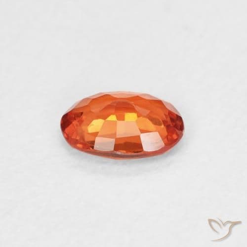 0.50ct Natural Warm Orange Sapphire, Oval Cut, 5.7x4.1 mm