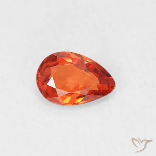 0.42ct Natural Warm Orange Sapphire, Pear Shape, 5.8x3.9 mm
