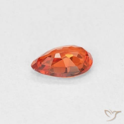 0.42ct Natural Warm Orange Sapphire, Pear Shape, 5.8x3.9 mm