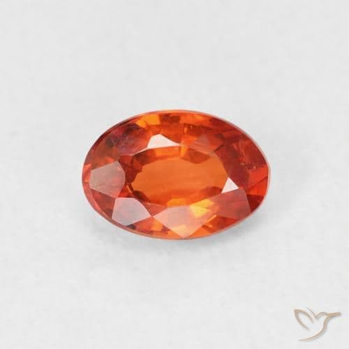 0.68ct Natural Amber Orange Sapphire, Oval Cut, 6.1x4.2 mm