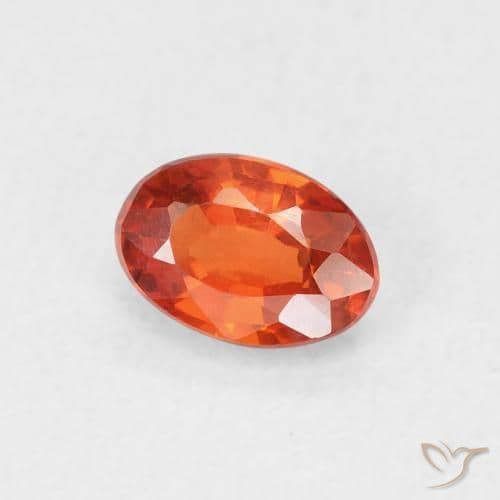 0.68ct Natural Amber Orange Sapphire, Oval Cut, 6.1x4.2 mm