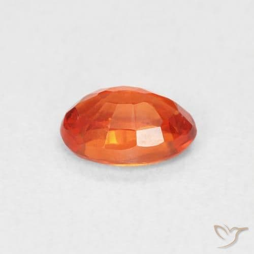 0.68ct Natural Amber Orange Sapphire, Oval Cut, 6.1x4.2 mm