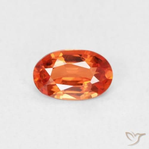 0.54ct Natural Reddish Orange Sapphire, Oval Cut, 6x3.9 mm