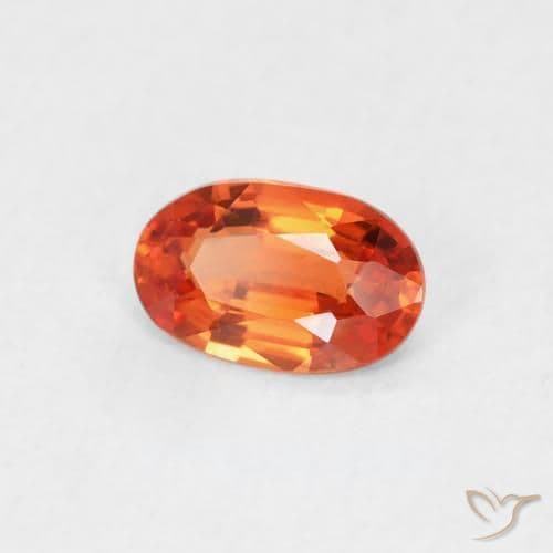 0.54ct Natural Reddish Orange Sapphire, Oval Cut, 6x3.9 mm