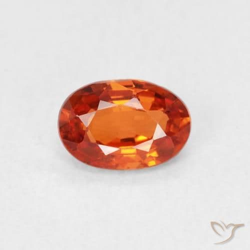 0.63ct Natural Amber Orange Sapphire, Oval Cut, 6.1x4.1 mm