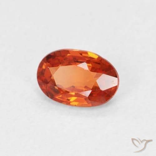 0.63ct Natural Amber Orange Sapphire, Oval Cut, 6.1x4.1 mm