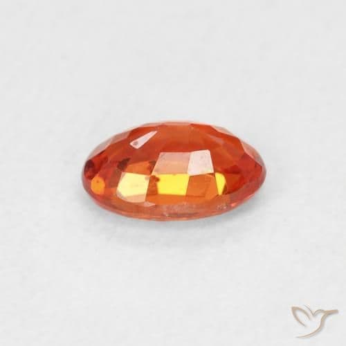 0.63ct Natural Amber Orange Sapphire, Oval Cut, 6.1x4.1 mm