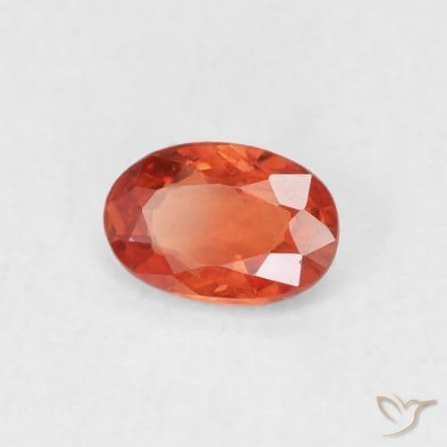 0.53ct Natural Reddish Orange Sapphire, Oval Cut, 6x4.1 mm