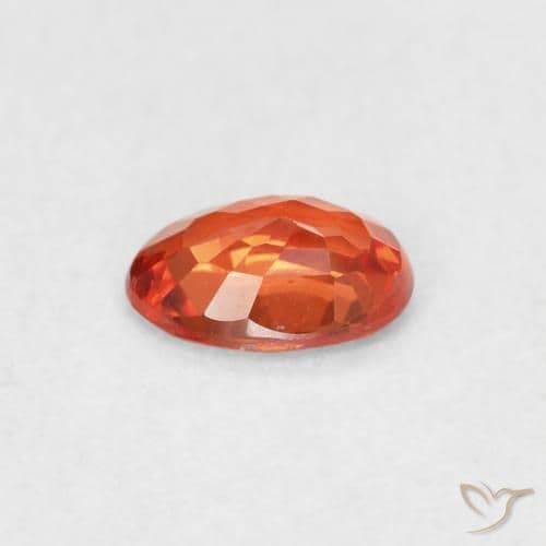 0.53ct Natural Reddish Orange Sapphire, Oval Cut, 6x4.1 mm