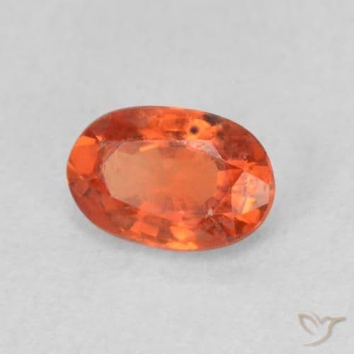 0.68ct Natural Medium Orange Sapphire, Oval Cut, 6.2x4.1 mm