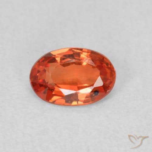 0.56ct Natural Reddish Orange Sapphire, Oval Cut, 6x4.1 mm