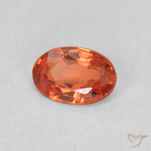 0.56ct Natural Reddish Orange Sapphire, Oval Cut, 6x4.1 mm