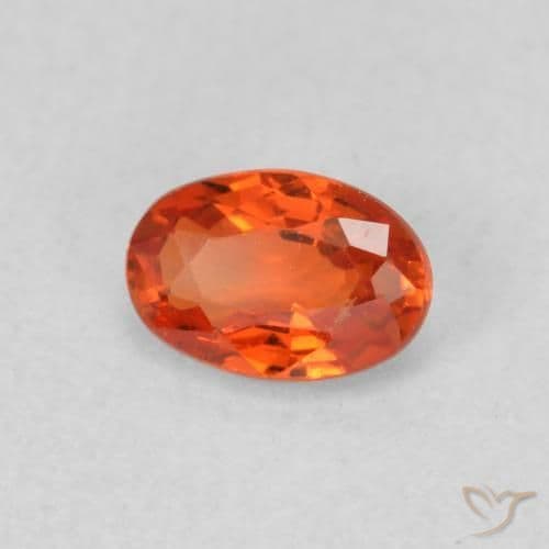 0.61ct Natural Fire Orange Sapphire, Oval Cut, 5.8x4 mm