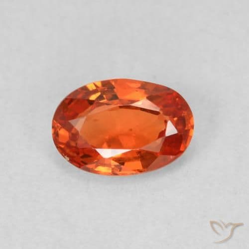 0.54ct Natural Reddish Orange Sapphire, Oval Cut, 5.8x4 mm