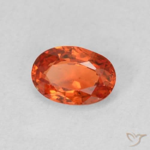 0.54ct Natural Reddish Orange Sapphire, Oval Cut, 5.8x4 mm