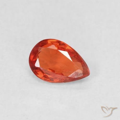0.46ct Natural Medium Red Sapphire, Pear Shape, 5.9x4.1 mm