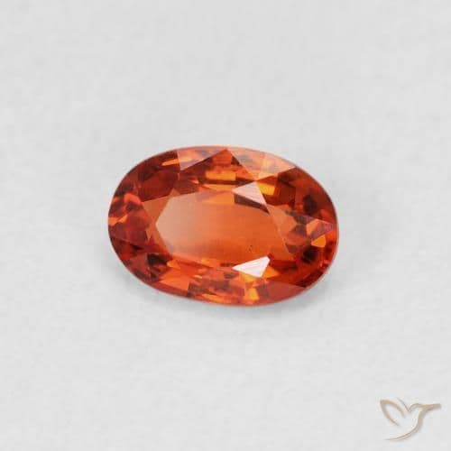 0.68ct Natural Reddish Orange Sapphire, Oval Cut, 6x4.1 mm