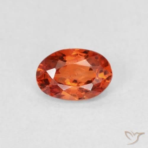 0.58ct Natural Reddish Orange Sapphire, Oval Cut, 5.8x4 mm