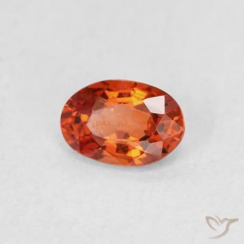 0.58ct Natural Reddish Orange Sapphire, Oval Cut, 5.8x4 mm