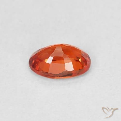 0.58ct Natural Reddish Orange Sapphire, Oval Cut, 5.8x4 mm