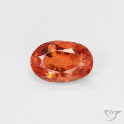 0.59ct Natural Reddish Orange Sapphire, Oval Cut, 5.8x3.9 mm