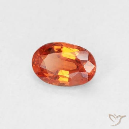 0.59ct Natural Reddish Orange Sapphire, Oval Cut, 5.8x3.9 mm