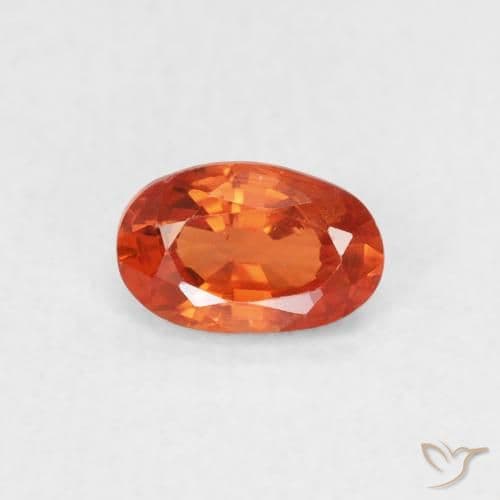 0.62ct Natural Amber Orange Sapphire, Oval Cut, 6x3.9 mm