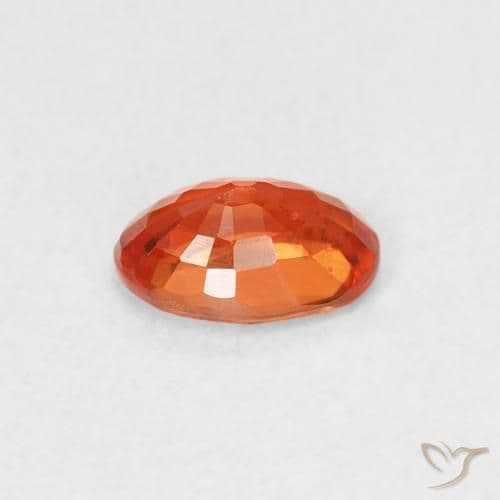 0.62ct Natural Amber Orange Sapphire, Oval Cut, 6x3.9 mm
