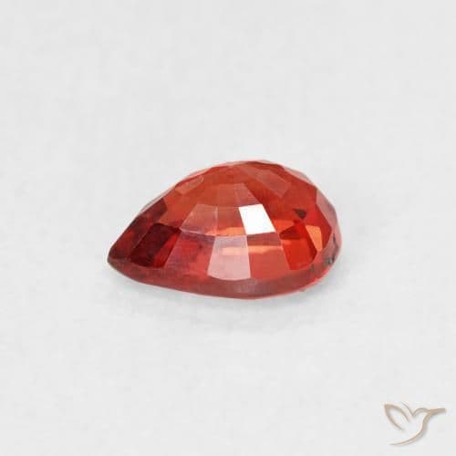 0.63ct Medium Orange Sapphire, Pear Shape, 5.9x4.2 mm