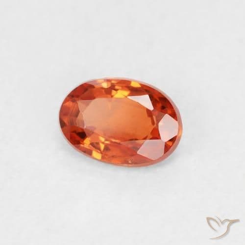 0.52ct Natural Reddish Orange Sapphire, Oval Cut, 5.6x3.9 mm