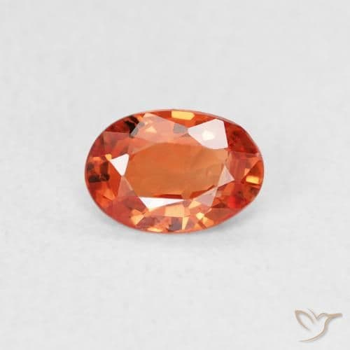 0.48ct Natural Fire Orange Sapphire, Oval Cut, 5.8x4 mm