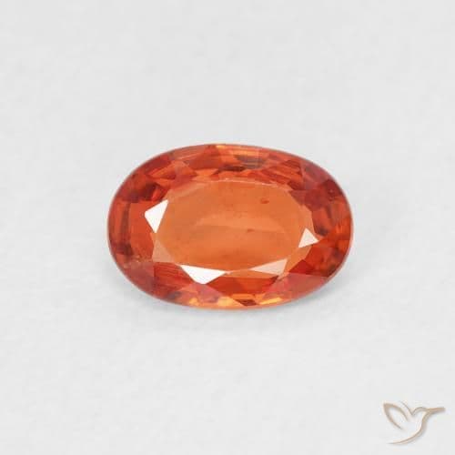 0.55ct Natural Reddish Orange Sapphire, Oval Cut, 6.1x4.1 mm