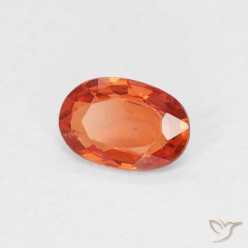 0.55ct Natural Reddish Orange Sapphire, Oval Cut, 6.1x4.1 mm