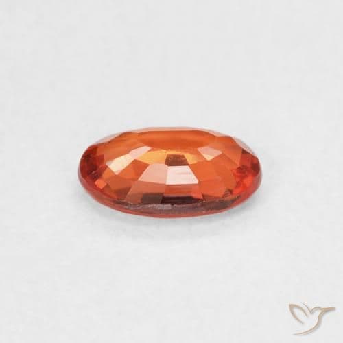 0.55ct Natural Reddish Orange Sapphire, Oval Cut, 6.1x4.1 mm