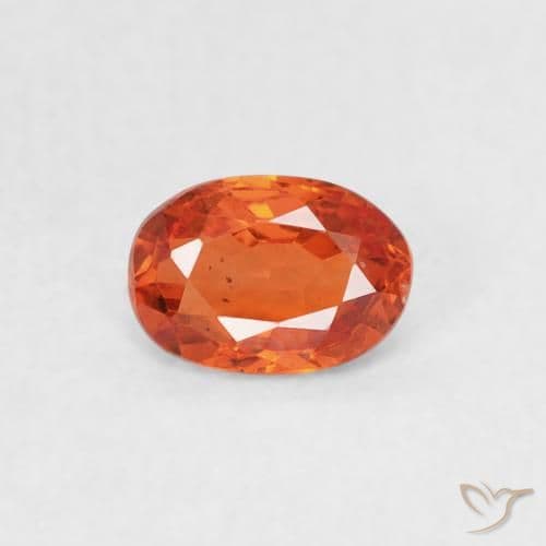 0.59ct Natural Reddish Orange Sapphire, Oval Cut, 5.9x4.1 mm