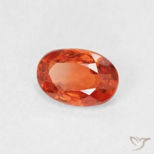 0.63ct Natural Medium Orange Sapphire, Oval Cut, 6.1x4.2 mm