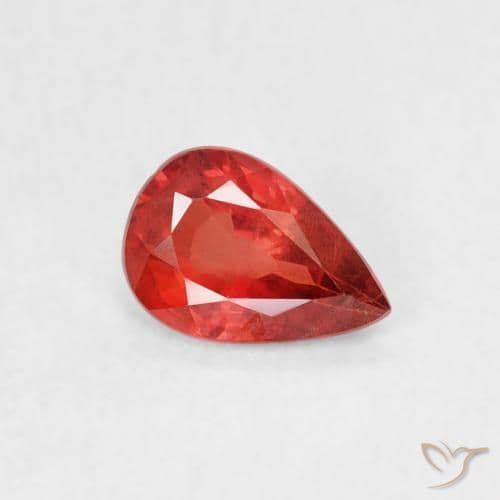 0.48ct Bright Crimson Red Sapphire, Pear Shape, 5.9x4.1 mm