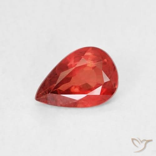 0.48ct Bright Crimson Red Sapphire, Pear Shape, 5.9x4.1 mm